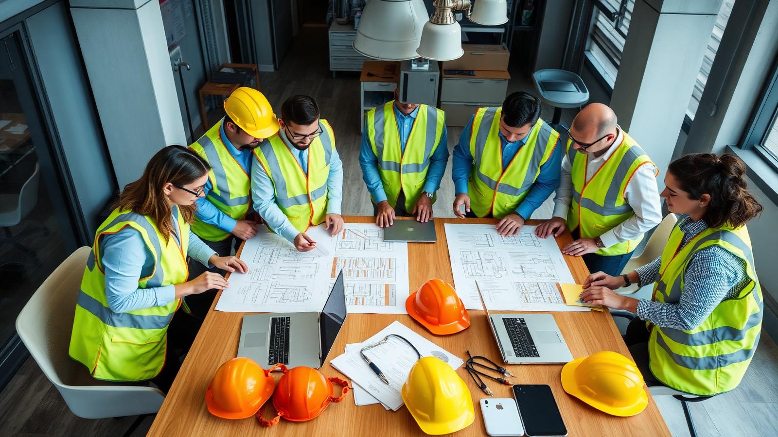 Equipe técnica analisando a elaboração do Programa de Gerenciamento de Riscos